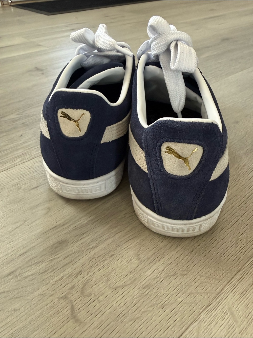 Puma Kids Navy and White Suede Casual Sneakers - Picture 5 of 6